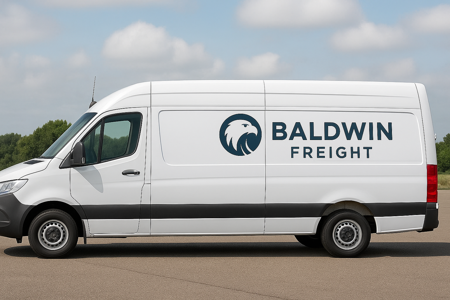 Sprinter van with Baldwin Freight branding